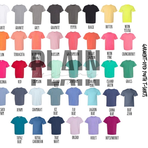 Comfort Colors 9018 Color Chart - *DIGITAL DOWNLOAD* - Comfort Colors Youth T-Shirts