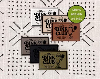 Funny Pickleball Patch - The Dink Club - With Adhesive - Heat Activated - Leatherette - Funny - Hat Bar