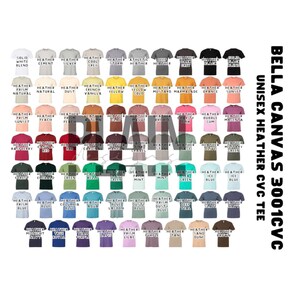 Nuevos colores - Bella Canvas 3001CVC Color Chart - *DESCARGA DIGITAL* - Carta de colores - 2022