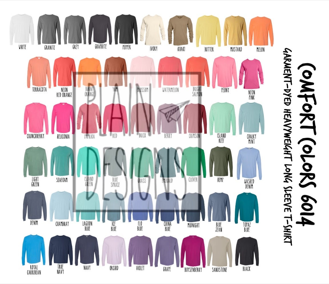 Comfort Colors 6014 Color Chart DIGITAL 
