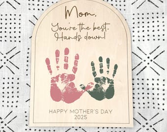 Mother's Day Handprint Sign - Personalized Mother's Day Gift - Gifts for Mom - Gifts for Grandma - Mother's Day Gifts - Handprint Gifts