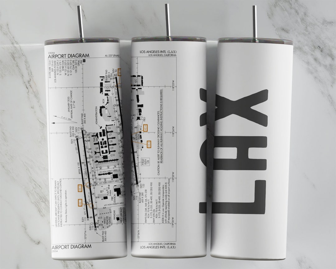 Airport Tumbler 20 Oz Skinny Airport Diagram Aviation Pilot Tumbler Flight Attendants Etsy