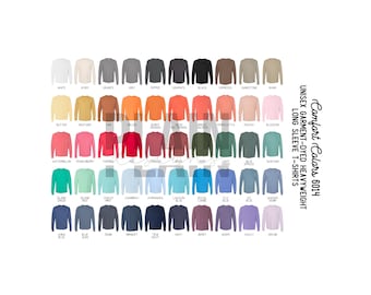 Comfort Colors 6014 Adult Long Sleeve Tee Color Chart Comfort Colors...