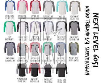 Next Level 6051 Color Chart - *DIGITAL DOWNLOAD* - Next Level- 3/4 Sleeve Raglans