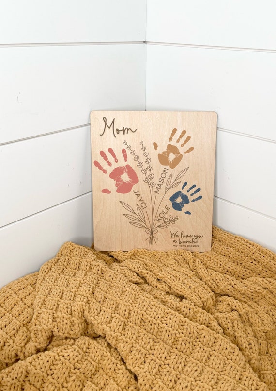 Mother's Day Handprint Sign - Personalized Mother's Day Gift - Gifts for Mom - Gifts for Grandma - Mother's Day Gifts - Handprint Gifts