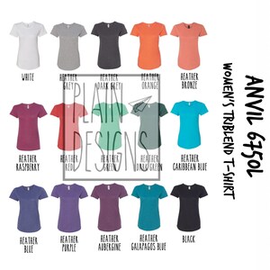 Gráfico de colores Anvil 6750L - *DESCARGA DIGITAL* - Camiseta Triblend para mujer