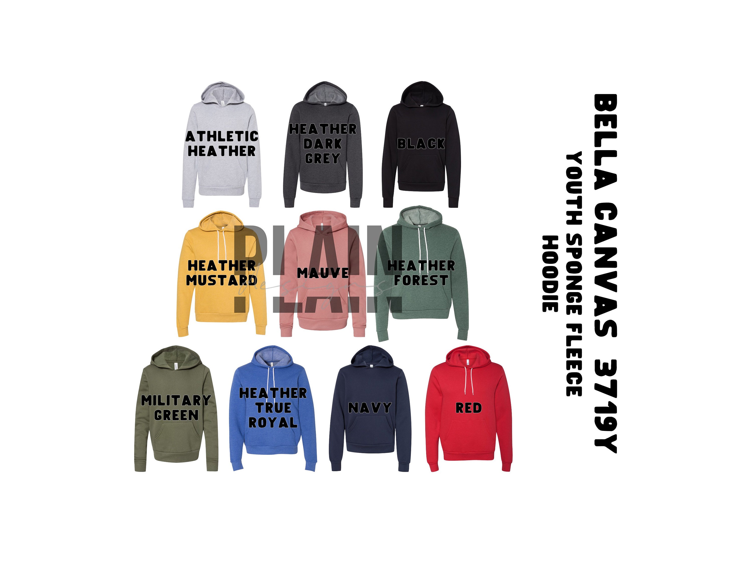 Bella Canvas 3719Y Color Chart DIGITAL DOWNLOAD Bella - Etsy