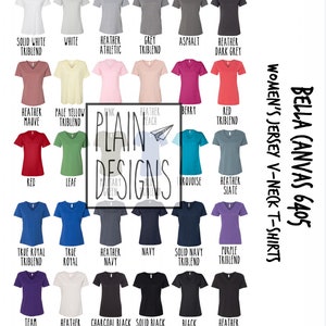 Bella Canvas 6405 Color Chart - *DESCARGA DIGITAL* - Bella+Canvas Color Chart - Jersey de Mujer V-Neck