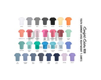 Comfort Colors 9018 Color Chart - 9018 Color Chart - 9018 SVG - 9018 JPEG - Comfort Colors Youth T-Shirts