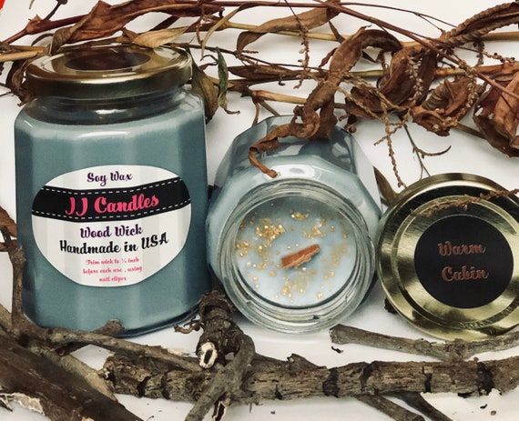 Jj Candles Scented Soy Candle Warm Cabin Smells Like Warm Cozy Etsy