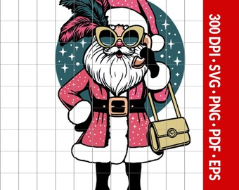 Santa svg, Funny Santa svg, Funny Christmas shirt svg, Christmas svg, Funny Santa svg - Six options available Color and Black and White
