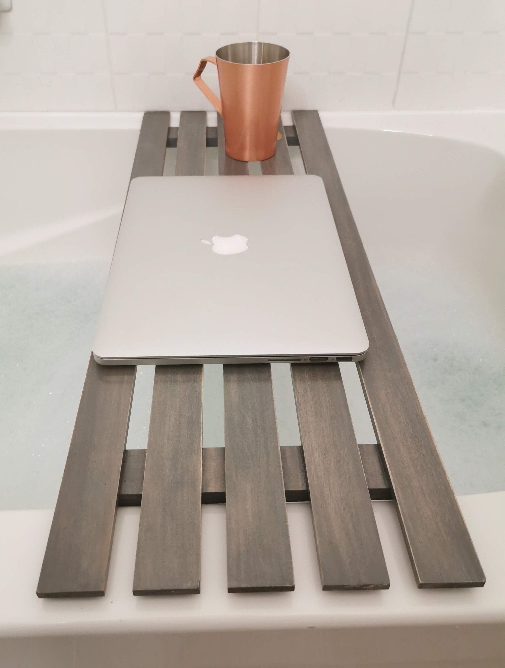 Gray 5 Slat Wood Bathtub Trays/bathroom Vanity/ Bath Etsy