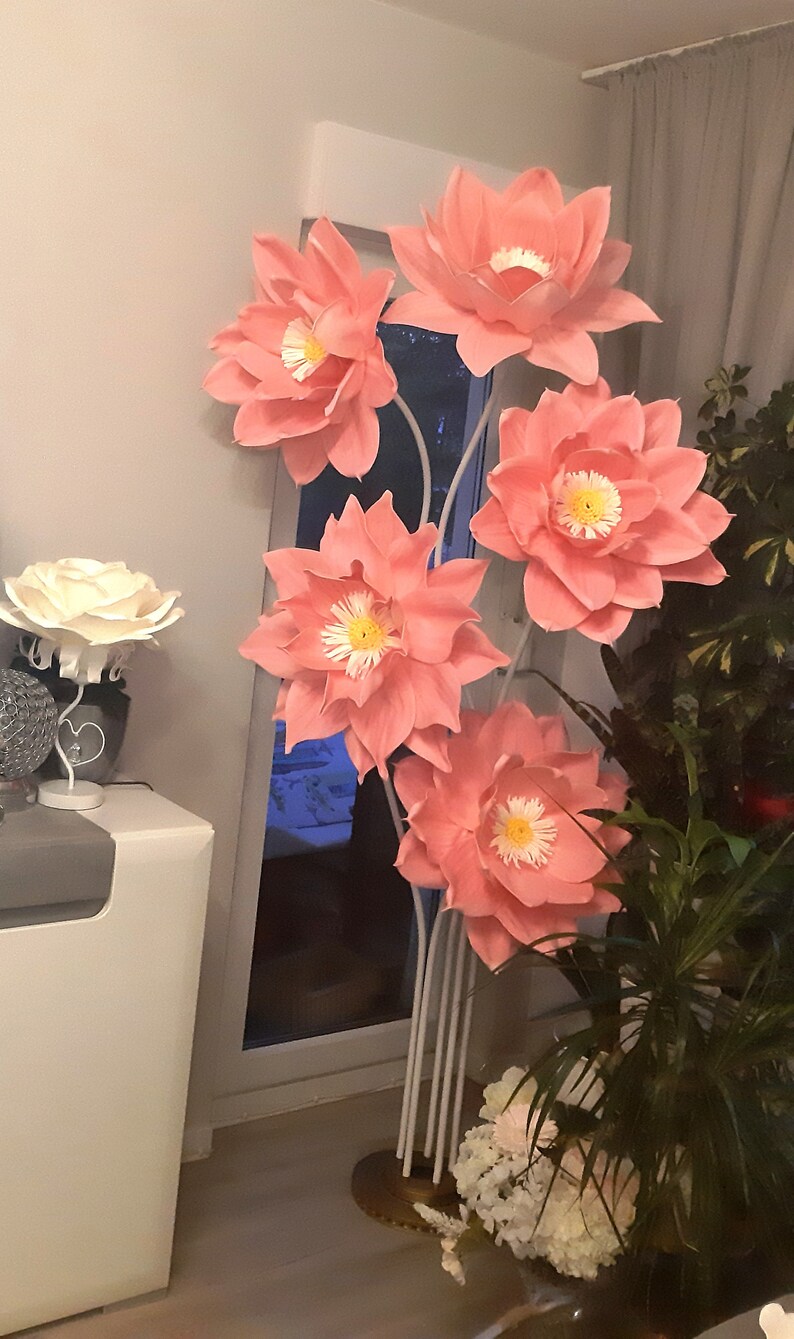 5 Pins Giant Flower Stand for Large Paper Flowers Giant Stem Etsy