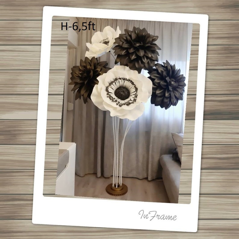 5 Pins Giant Flower Stand for Large Paper Flowers Giant Stem Etsy