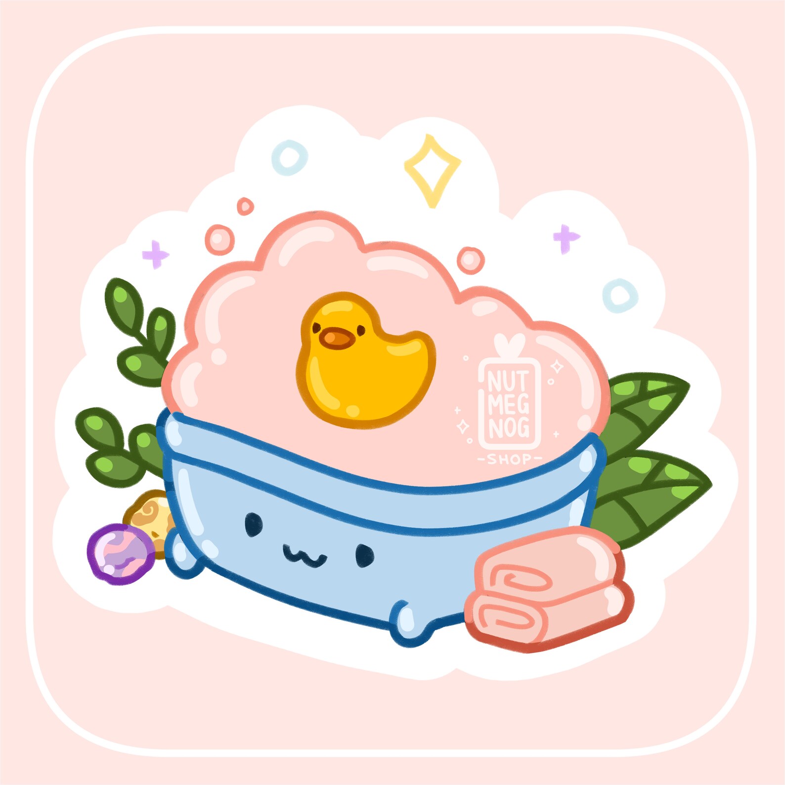 Bubble Bath Sticker Die Cut Vinyl Sticker Kawaii Sticker Etsy