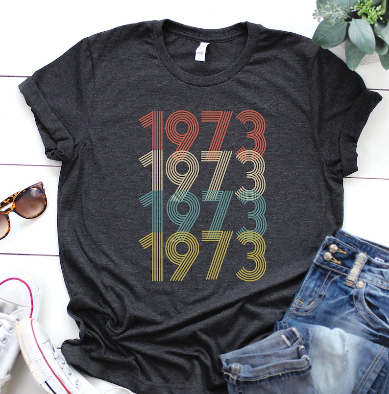 Vintage 1973 Shirt, 49th Birthday, gift for her 