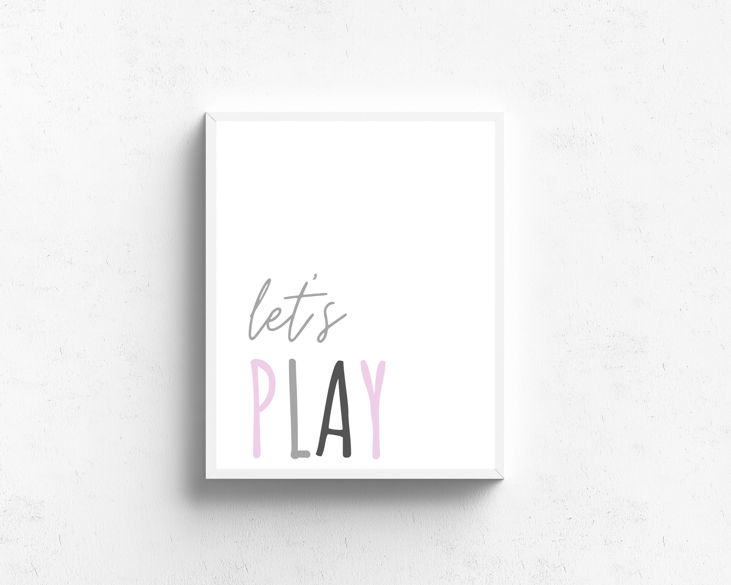 Baby / Kids Playroom Wall Art Let's Play Paars Etsy