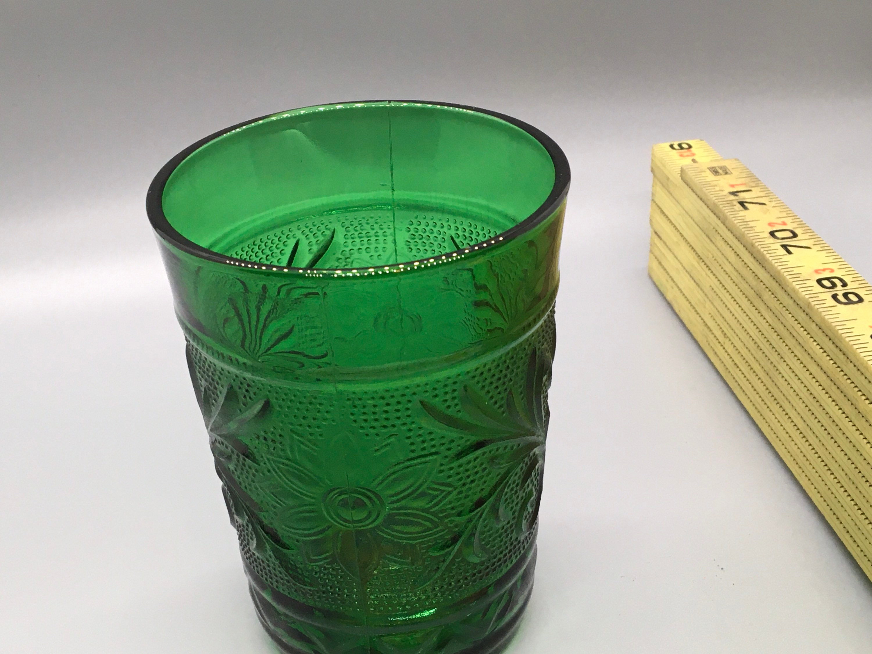 Pressed Glassware, Set of 2 in Green Size 11.8 oz by Schoolhouse