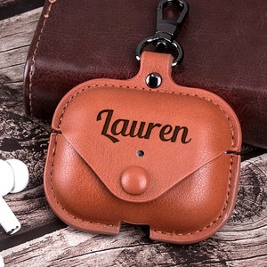 Personalized AirPod Pro Case, Custom Engraved AirPod Pro Case, PU Leather Protective Cover for AirPod Pro, Customized Airpods Pro Case image 1