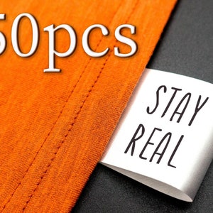 50 stuks aangepaste zachte tags voor handgemaakte artikelen | Zijdezachte satijnen kledinglabels Wasverzorging Logolabels Naailabels Gevouwen custom kledingstuk voor kleding