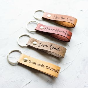 Actual Handwriting Keychain | Your Handwritten Keyring, Signature Keyring, Personalized Leather Keychain, Loss Gift, Custom Memorial Jewelry