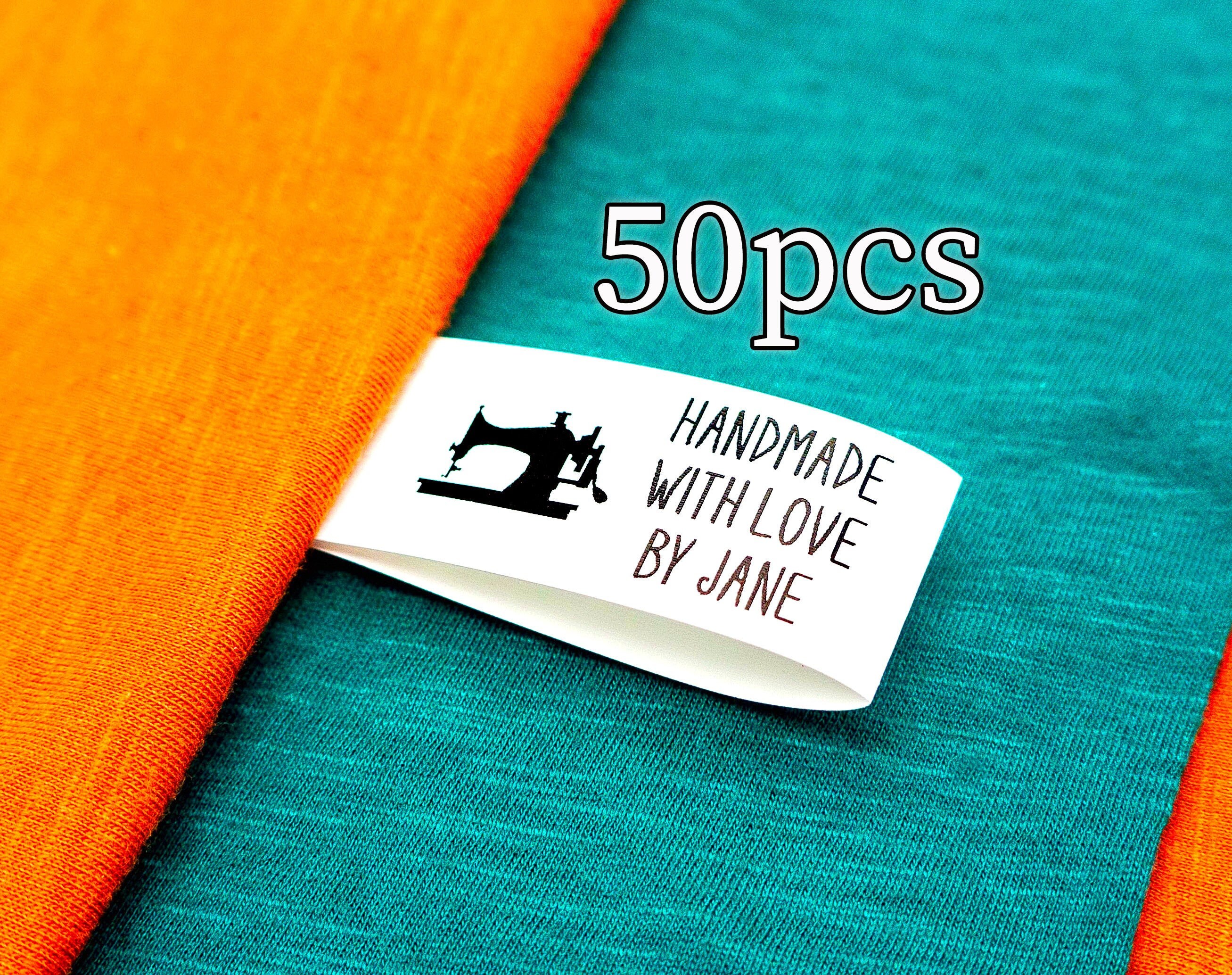 50pcs Nylon Clothing Labels for Handmade Items Custom Folded Etsy
