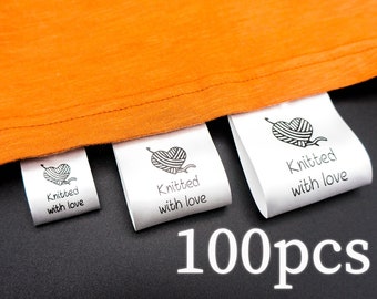 100pcs Fabric Labels for Handmade Items | Custom Tags for Handmade Items Custom Fold Over Labels Satin Labels Clothing Labels Brand Tags