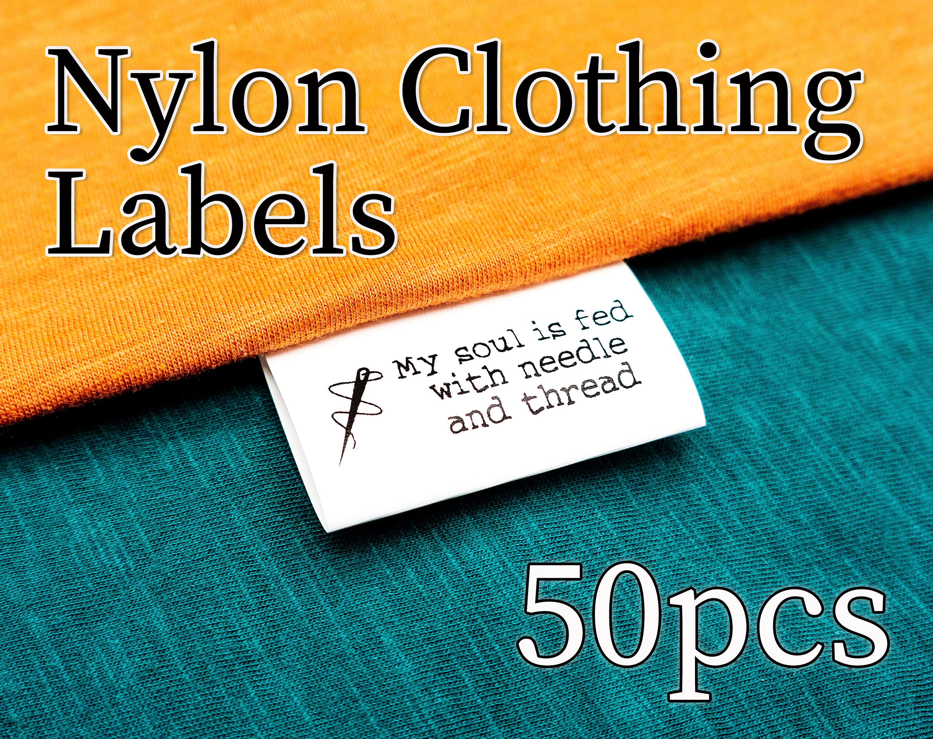 50 Folded Nylon Clothing Labels Custom Fabric Labels Sew In | Etsy