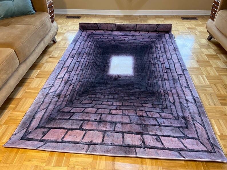 3d Water Wheel Bricks Rugs 3d Carpets Brick Theme Rug Etsy Hong Kong