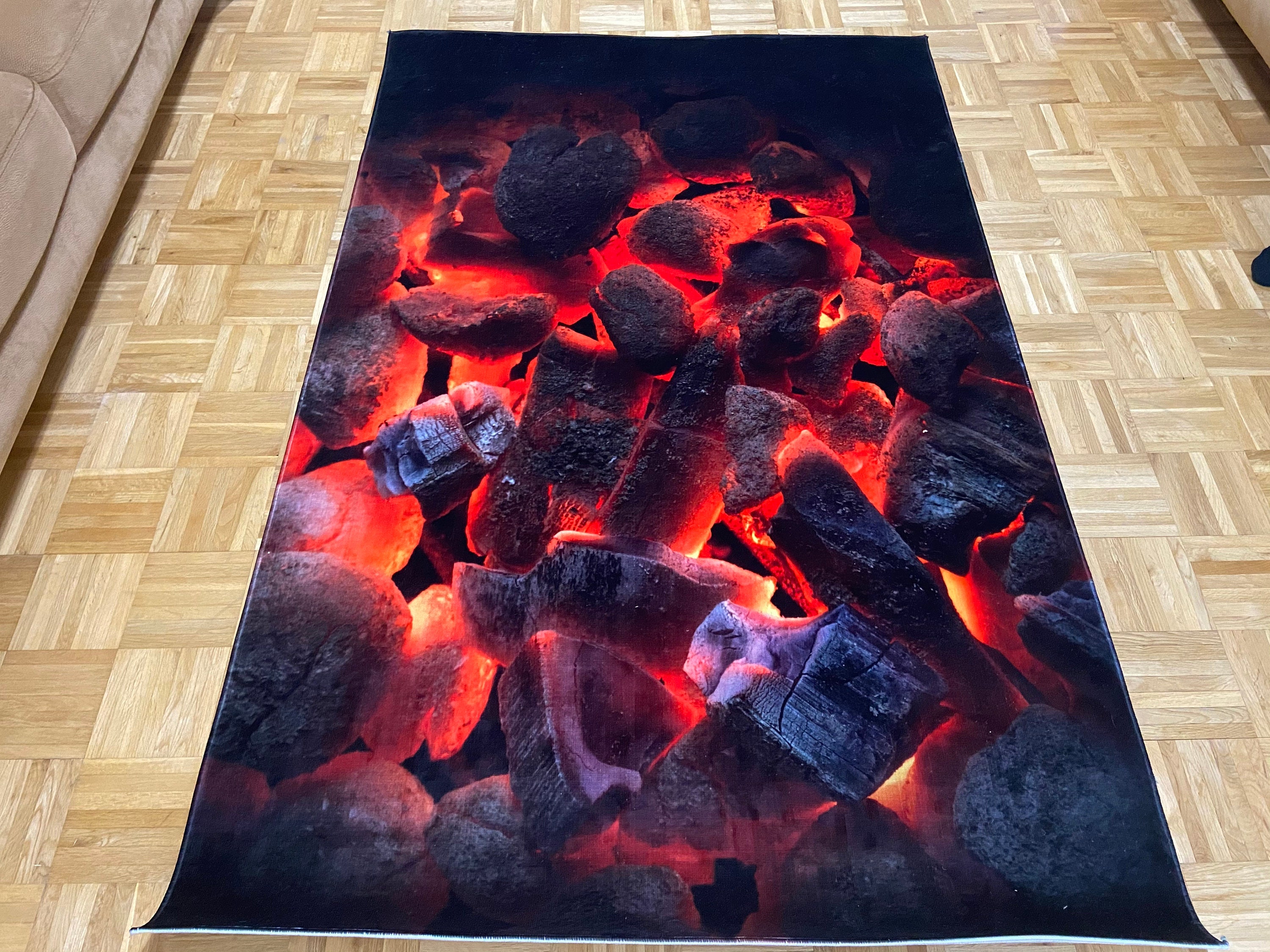 3d Charcoal Fire Rugs 3d Charcoal Fire Carpets 3d Carpets Etsy Australia