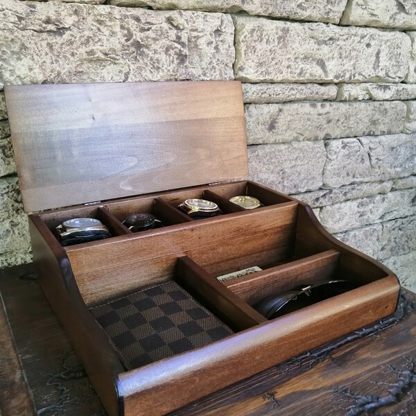 Watch Box Valet - Watch Display Storage Box - Watch And Sunglasses Case Storage