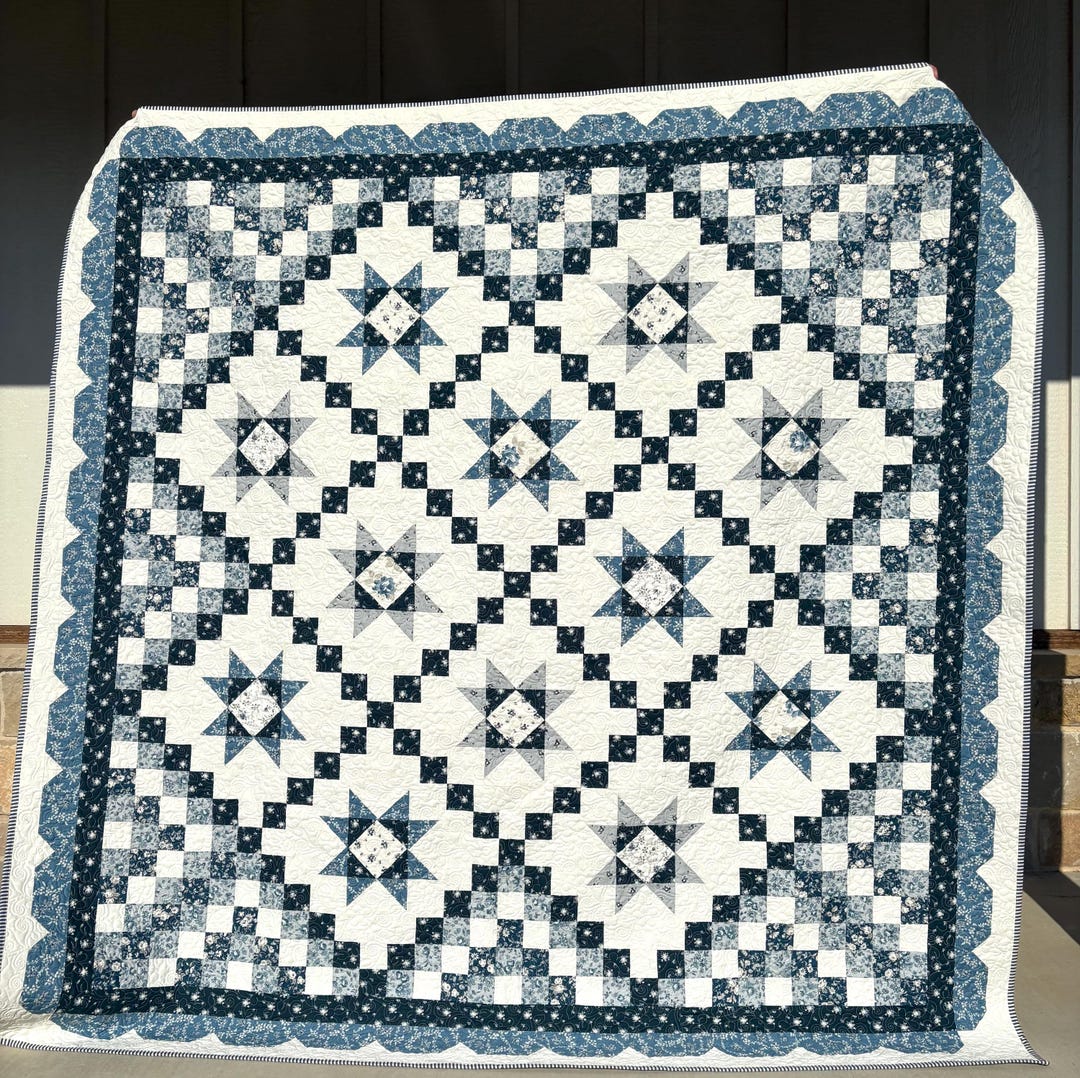 Moda Springbrook Quilt Kit COTTAGE BLUES Moda Quilt KIT by Pastry Shop Quilts - Etsy