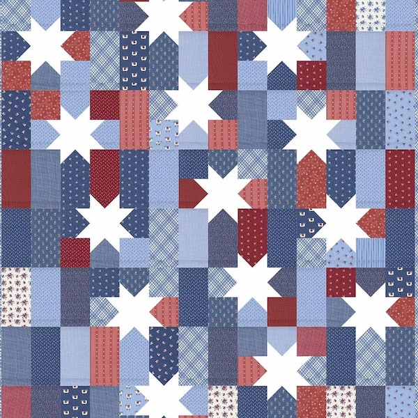 FREEDOM SQUARES Moda Quilt Kit by Pastry Shop Quilts July 4th Patriotic Quilt