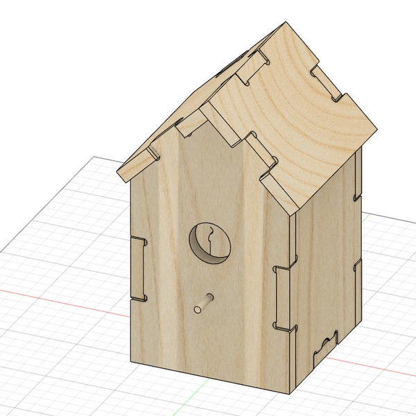 Plans de maison d'oiseau, vecteur de maison d'oiseau, fichiers de coupe CNC, modèle Fusion 360, fichier de coupe VCarve, plans de construction de maison d'oiseau, travail du bois, Fusion 360