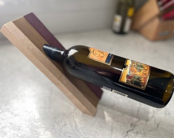 Wine Bottle Holder, Wine Bottle Stand, Personalized Laser Engraved, Solid Wood, Wine Rack, Wine Holder, Bottle Holder, Wine Accessories