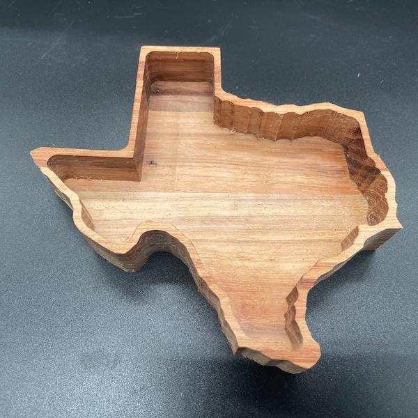 Texas Shaped Tray, Wood Jewelry Tray, Wood Coin Tray, Texas Pecan, Reclaimed Wood, Decorative Wood Tray, State of Texas, Wood Ring Tray