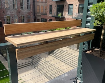 Balcony Bar Table -Solid Oak, Elevate Your Outdoor Space