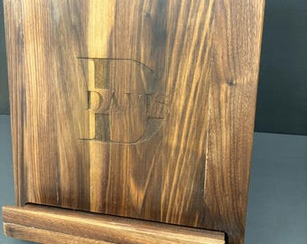 Handmade Wood Cookbook Stand: Walnut, Maple, Cherry Kitchen Decor