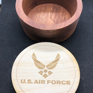 US Airforce, Air Force, USAF, United States Air Force, Drink Coaster, Laser engraved, Veteran Gift, Military Gift, Barware, Home Decor