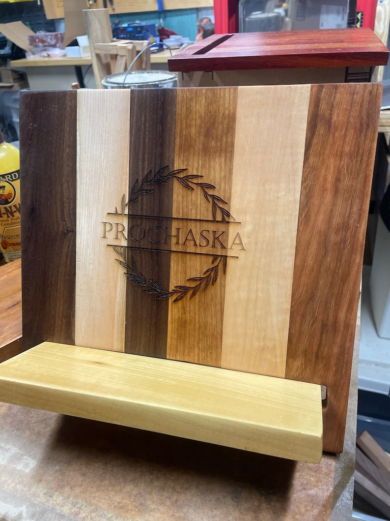 Wood Cookbook Stand Wood Cookbook Holder Recipe Book Holder Etsy