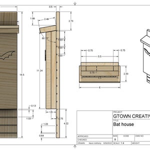 Fledermaushaus-Pläne, Fledermaushaus-Zeichnung, Fusion 360-Modell, Fledermaushaus-Baupläne, Holzbearbeitung, Fusion 360, Naturschutz, Gartengeschenk