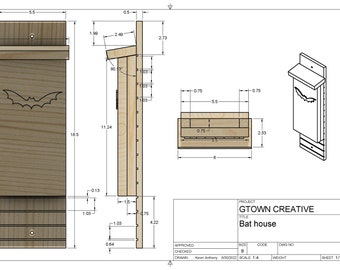 Planos de casa de murciélagos: Diseño de cámara única, modelo Fusion 360 (PDF)