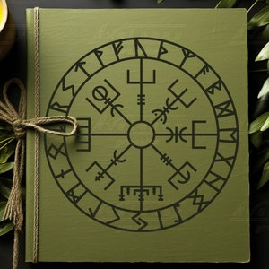 Vegvisir SVG, brújula vikinga png, diseño rúnico vikingo svg, archivo de corte láser de brújula nórdica, símbolos vikingos dxf, colgante de protección vikingo svg