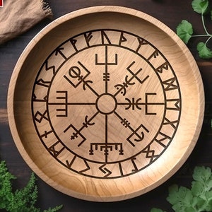 Vegvisir SVG, brújula vikinga png, runas vikingas svg, archivo de corte láser de brújula nórdica, símbolos vikingos dxf, plantilla de llavero escandinavo svg