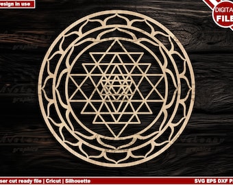 Sri Yantra svg, cricut, Sri Yantra Clipart, Sacred Geometry Cut file, Sri Chakra, Shri Yantra laser cut file