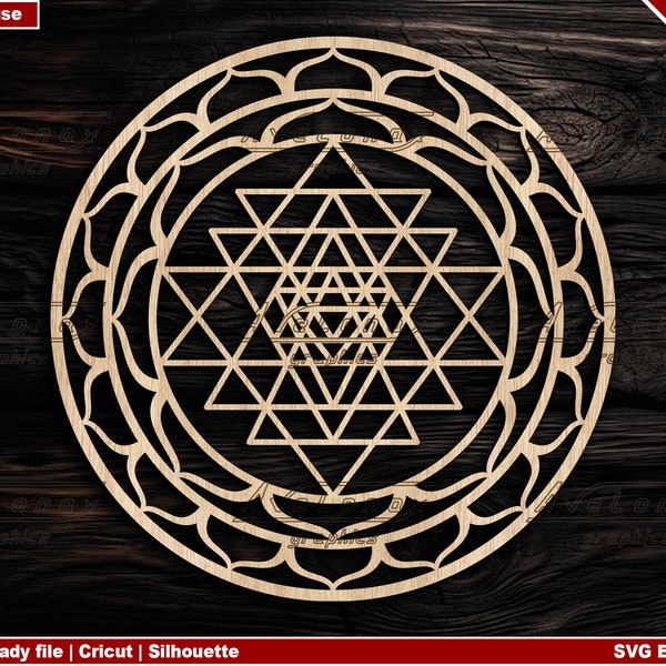 Sri Yantra svg, cricut, Sri Yantra Clipart, Sacred Geometry Cut file, Sri Chakra, Shri Yantra laser cut file