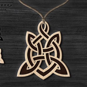 Celtic pendant svg, Celtic jewerly laser cut file, Celtic knot svg file Irish Nordic Four corners knot, Whimsical pendant laser engraving
