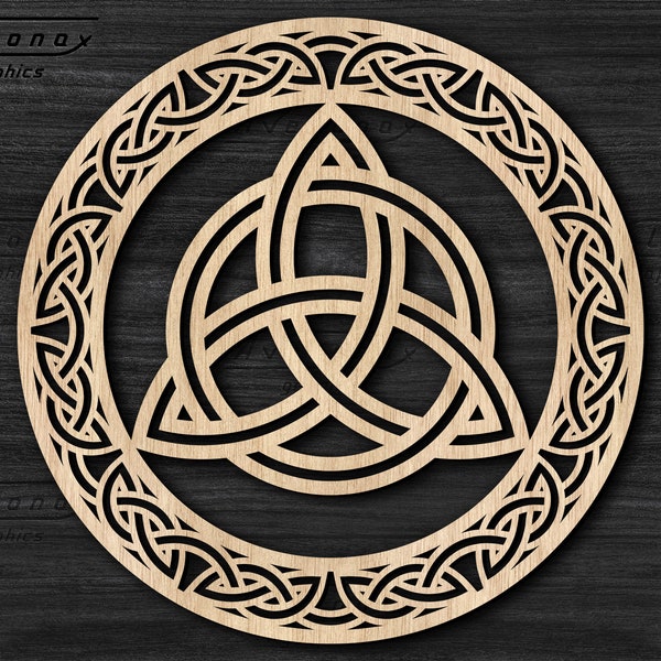 Noeud celtique svg, svg motif celtique rond, fichier découpé au laser ornement de Noël celtique, Wiccan/Wicca/païen décoration murale png