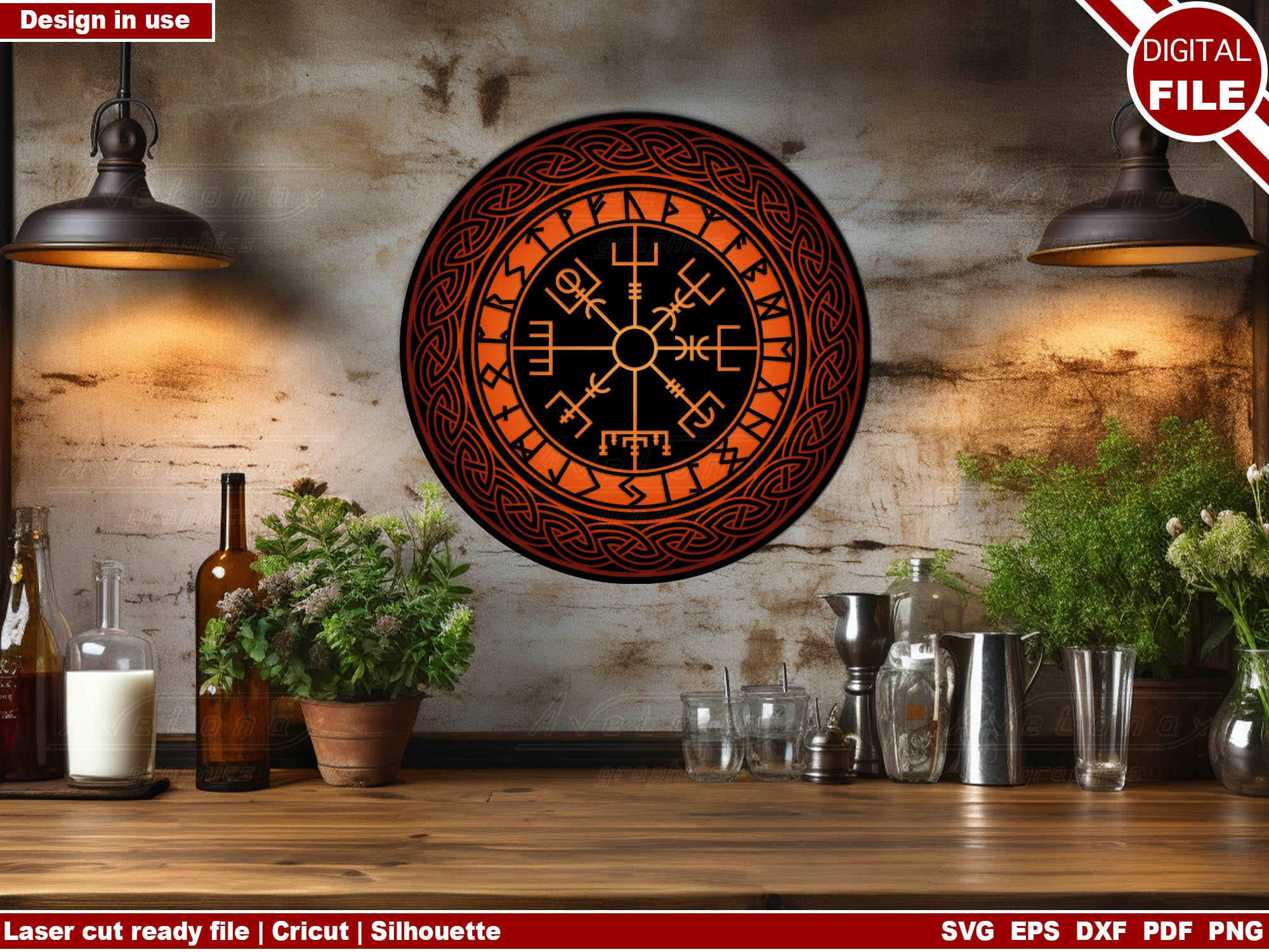 Vegvisir SVG, Viking Compass Png, Viking Runic Design Svg, Nordic ...
