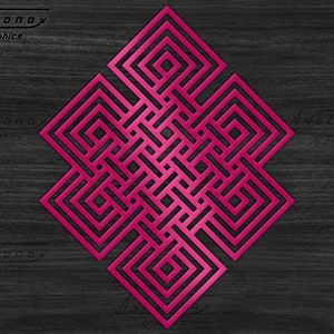 Endless knot svg, Buddhism sacral signs png, Rebirth symbol dxf, Mystical knot svg, Infinity knot cut file, Spiritual gift Buddha wall art image 7